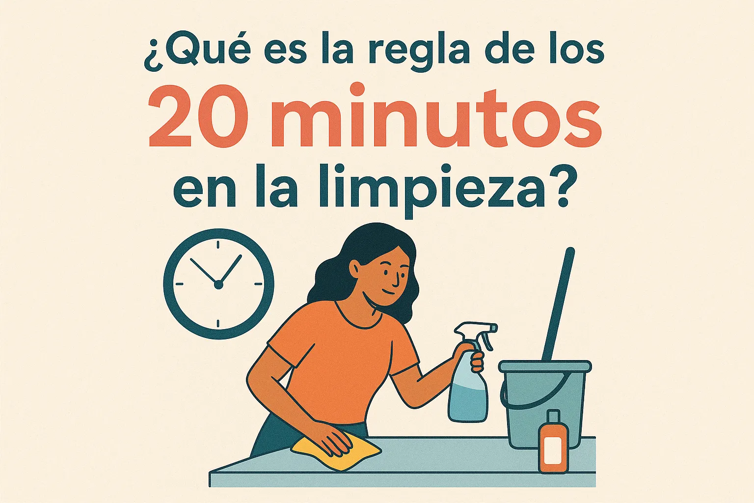 ¿Qué es la regla de los 20 minutos en la limpieza?
